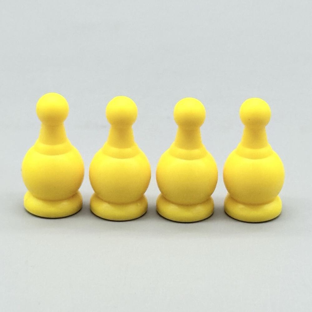 Parcheesi 2015 Royal Edition Board Game Replacement 4 Yellow Pawns Only